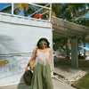Vacation Style High Waist Slit Chiffon Wide-leg Pants