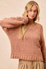 BiBi Chunky Knit Sweater with Flower Detail Sleeves by FitiqueFit