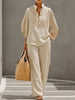 Women’s Casual Shirt and Full-Length Pants Set by FitiqueFit