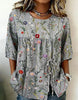Women's Floral 3D Print Pullover Top – Loose Fit Elegant Casual S to 3XL by FitiqueFit