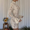 Women's Knitted Hollow-out Micro Transparent Split Dress