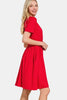 Surplice Short Sleeve Brushed DTY Dress For Dress – Elegant, Flattering Surplice Neckline, Soft Brushed Fabric, Comfortable and Versatile Dress for All-Day Wear by Stevvex