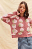 SO ME Strawberry Fruit All Over Button Sweater Cardigan by FitiqueFit