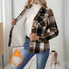 Checkered Fleece-Lined Shacket with Chest Pockets by FitiqueFit