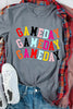 Gray Colorful GAME DAY Graphic Crew T Shirt by Wild and Free Boutique