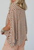 Stripe Batwing Sleeve Round Neck Oversized Top