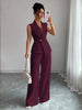 Women's Sleeveless Blazer & Straight-Leg Pants Two-Piece Set by FitiqueFit