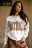White FOOTBALL 3D Letter Graphic Crew Neck Sweatshirt by Wild and Free Boutique