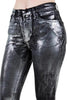High Rise Metallic Black Bell Bottom Jean -29” Inseam by Neon Spur