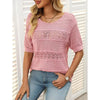 Women’s Short Sleeve Crochet Knit Hollow-Out Top by FitiqueFit