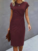Front Knot Bodycon Midi Dress – Round Neck Sleeveless Tie Dress by FitiqueFit