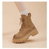 Women's Retro Chunky Heel Mid-Calf Martin Boots – Side Zipper by FitiqueFit
