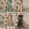 Women's Ethnic Print Contrast Two-Piece Set – Top & Straight-Leg Pants by FitiqueFit