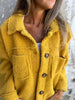 Comfortable Modern Women Full Size Fuzzy Button-Up Jacket with Drop Shoulder and Pockets by Stevvex
