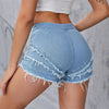 Slim-fit Stretchy Minimalist Patchwork Denim Shorts by My Store