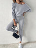 Long-Sleeve Pullover & High-Waist Drawstring Pants Two-Piece Set