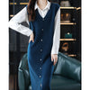Mid-length Over-the-knee Knitted Sweater Dress Soft Glutinous Sleeveless