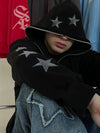Men's Star Embroidery Zip Up Hoodie