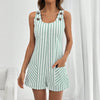 Women's Sleeveless Linen Blend Romper Shorts – Loose Fit Jumpsuit by FitiqueFit