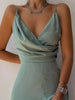 Ruched Slit Spaghetti Strap Dress by Wild and Free Boutique