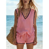 Women's V-Neck Vest & Shorts Two-Piece Set by FitiqueFit