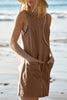 Lovelet Round Neck Sleeveless Romper with Pockets