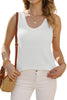 Black Scoop Neck Waffle Knit Splicing Flowy Vest