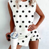 Women's Polka-Dot Sleeveless Tank Top & Shorts Two-Piece Set by FitiqueFit