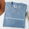 Coffee & Rescues - Dog Rescue T-Shirt by EnjoyMyDesign LLC