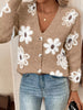 Floral Print Button-Up Knit Cardigan by Wild and Free Boutique