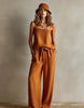 Women's Spaghetti Strap Cami Top & Wide-Leg Pants Two-Piece Set by FitiqueFit