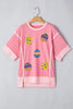 Sequined Easter Egg Short Sleeve T-Shirt by Wild and Free Boutique