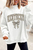 White Camo Letter Bow Printed KENTUCKY Mock Neck Reversible Sweatshirt by Wild and Free Boutique