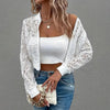 Women's Elegant Lace Short Zip-Up Long Sleeve Jacket Spring Fall Top by FitiqueFit