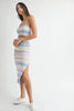 Multi Color Striped Front Cutout Knit Midi Dress For Women – Vibrant Striped Bodycon Dress, Cutout Knit Dress, Stylish Summer Midi Dress, Trendy Statement Dress by Stevvex