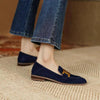 Women's Retro Metal Buckle Suede Loafers – Platform Chunky Heel Slip-On by FitiqueFit