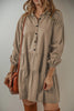 Solid Color Fashion Long Sleeve Stitching Dress Women