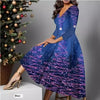 Long Sleeve Dress V-neck Plus Size Women's Clothing