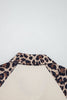 White Ribbed Texture Button Down Leopard Patchwork Short Sleeve Shirt by Wild and Free Boutique