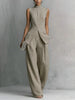 Women's Solid Color Sleeveless Top & Long Pants Two-Piece Set – 4 Colors XS–XXL by FitiqueFit