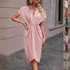 Pleated A-Line Midi Dress – V-Neck Sleeveless Summer Dress by FitiqueFit