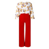 Printed Floral Lace-Up Top & Wide-Leg Pants Set – 4 Colors, S–3XL by FitiqueFit