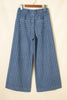 Sky Blue Stripe Button Pleated Drawstring Waist Casual Wide Leg Jeans by Wild and Free Boutique