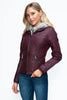 Women Warm Sleek Dual-Zipper Layered Jacket with Cozy Fuzzy Hood Urban Chic & Comfortable Jacket by Stevvex