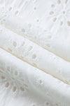 White Boho Eyelet Pattern Halter Neck Sleeveless Dress