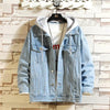 Women's Oversized Washed Denim Jacket – Hooded Loose Korean Style by FitiqueFit
