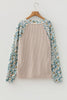Parchment Twist Ribbed Floral Contrast Patchwork Long Sleeve Top by Wild and Free Boutique