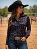 Neon Spur Brand Babe Lightweight Satin Button Up Rodeo Shirt Blouse by Neon Spur