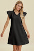 Double Take Full Size Ruffled V-Neck Cap Sleeve Dress – Ruffled V-Neck Dress, Cap Sleeve Dress, Elegant Ruffled Dress, Flattering V-Neck Dress, Stylish Full-Size Dress, Comfortable Ruffle Dress, Chic Cap Sleeve Dress by Stevvex