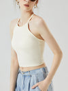 Grecian Neck Cropped Tank with Chest Pads